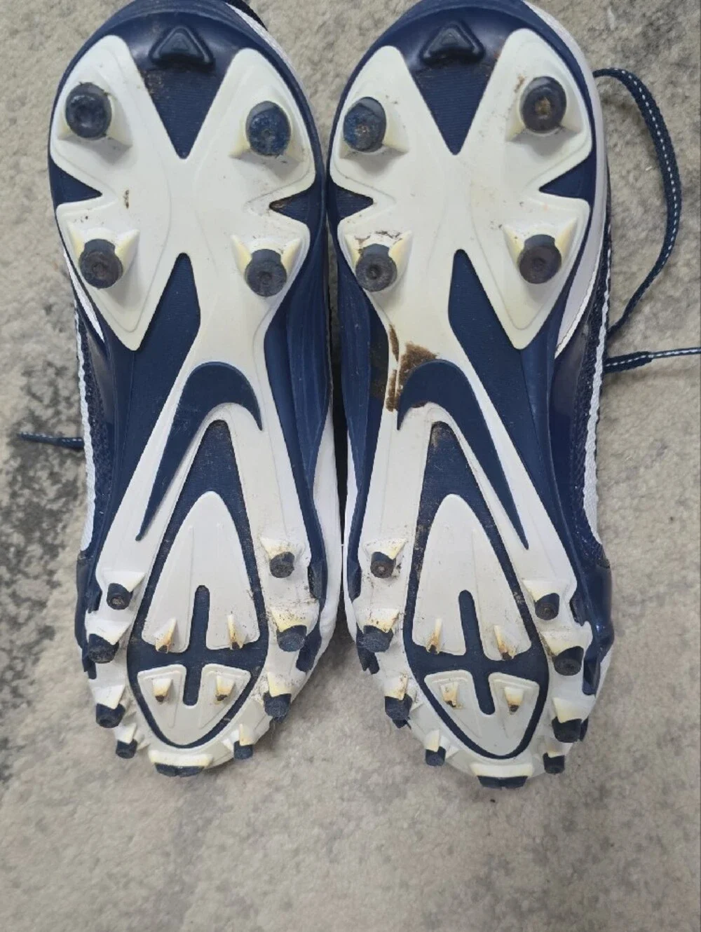 Nike Alpha Pro 3//4 TD Midtop White/Navy Football Cleats Size 12